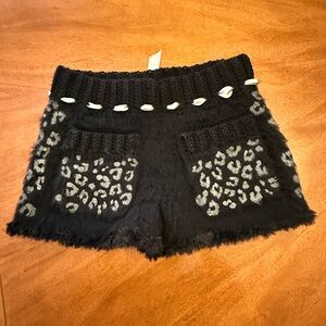 NEW Custom made black and silver leopard print shorts  #handmade #y2k #punk